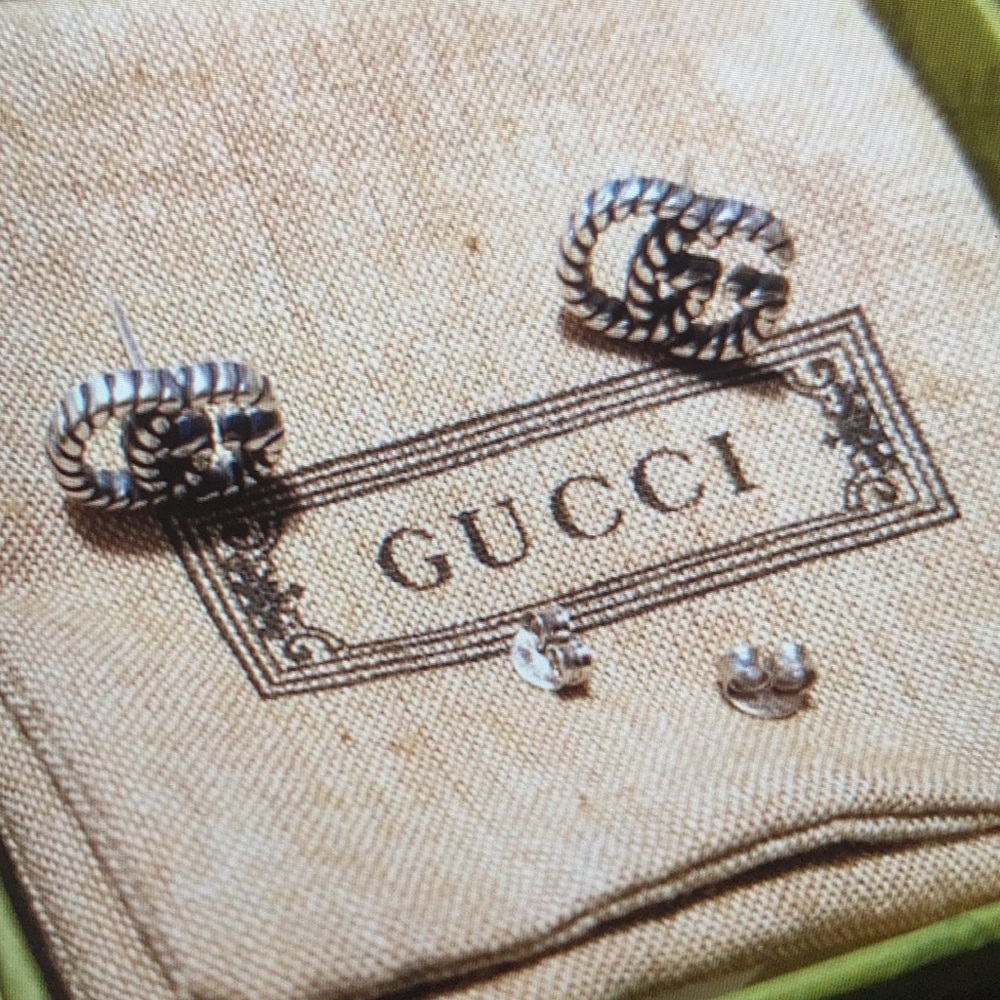 Gucci Silver Interlocking Stud Earrings With Orig… - image 3